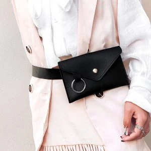 1704d48b2d6b2c035363340c957ab622e860621a.jpg 2019 Fanny Pack kobiety saszetka na pasek skóry talii torba moda damska czysty kolor pierścień PU Messenger na ramię w klatce piersiowej pochete homem