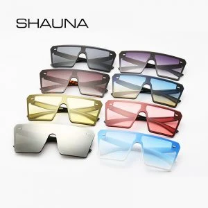 1b70b62cdb303c5dc8d55aa8466d0cadafb2023e.jpg SHAUNA Oversize kwadratowe okulary przeciwsłoneczne damskie moda Flat Top gradientu okulary mężczyźni