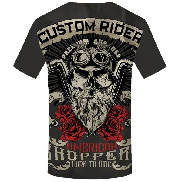 KYKU Motocykl Marki T Koszula Punk T-shirt Rycerz Koszulki 3d T koszula Mężczyzna Dorywczo Rocka Rocznika Hip Hop Lato Tee Top Homme ubrania