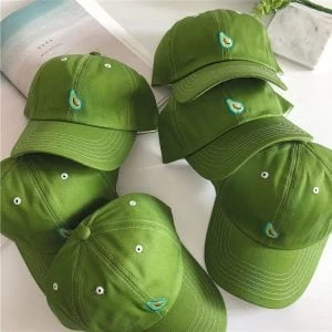 Styl harajuku hiphop czapki kobiety 2018 bts koreański letnie kapelusze chłopcy moda haft owoce awokado mens baseball cap