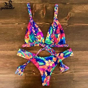 64edae71ee9d2b753bfb5a3c128d8e79a03089a7.jpg 2018 Sexy Bikini stroje kąpielowe kobiety Push Up strój kąpielowy bandaż Bikini Set brazylijski lato plaża kostiumy kąpielowe kobiet Biquini druku