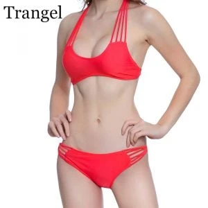 Trangel 2018 Bikini Kobiety Stroje Kąpielowe Halter Stroje Kąpielowe dla kobiet Kostiumy kąpielowe bikini Stroje Kąpielowe Brazilian Bikini set