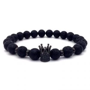 2018 Hot Trendy Lawy Kamień Utorować CZ Imperial Crown I Kask Charm Bransoletka Dla Mężczyzn Lub Kobiet Bransoletka Biżuteria Pulseira hombres