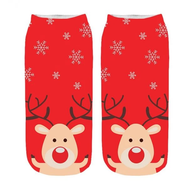High Quality Women's Socks 3D Cartoon Funny Christmas Socks Crazy Cute Amazing Novelty Print Ankle Sock Comfortable Meias Soxs